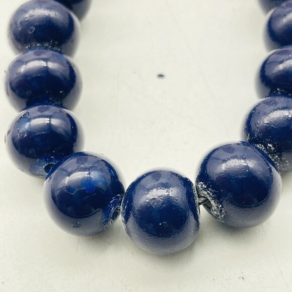 KENNETH COLE NY Beaded Necklace Blue Black Gold Tone Classic Career Cosplay LARP - Picture 4 of 7